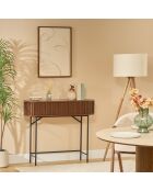 Console 2p effet noyer  Alcove marron - 38,4 x 12,9 x 110,7 cm