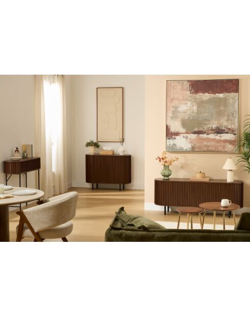 Console 2p effet noyer  Alcove marron - 38,4 x 12,9 x 110,7 cm