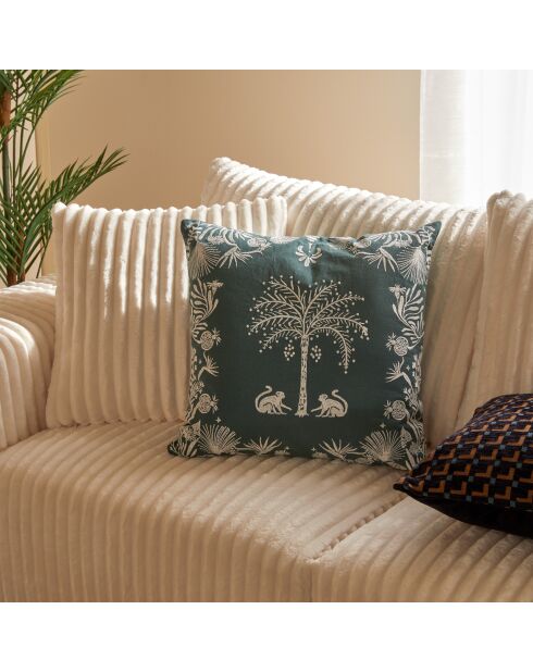Lot de 2 coussins brodés The Palm Resort verts - 45x45 cm
