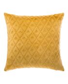 Lot de 2 coussins flanelle 3D Losange ocre - 40x40 cm