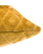 Lot de 2 coussins flanelle 3D Losange ocre - 40x40 cm