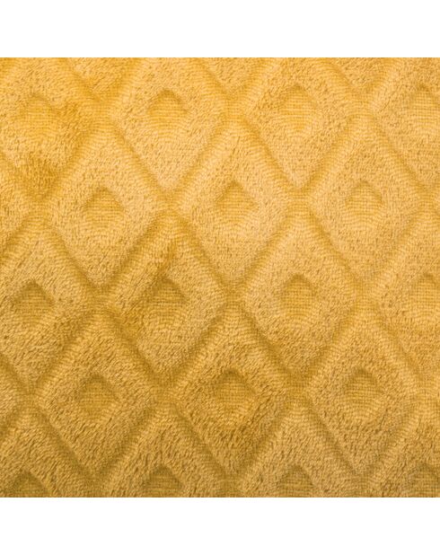 Lot de 2 coussins flanelle 3D Losange ocre - 40x40 cm