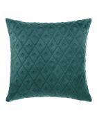 Lot de 2 coussins flanelle 3D Losange bleus - 40x40 cm
