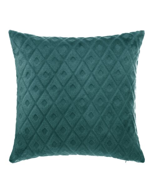 Lot de 2 coussins flanelle 3D Losange bleus - 40x40 cm