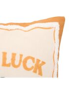 Lot de 2 coussins en coton brodés Good Luck écru/vert - 40x40 cm