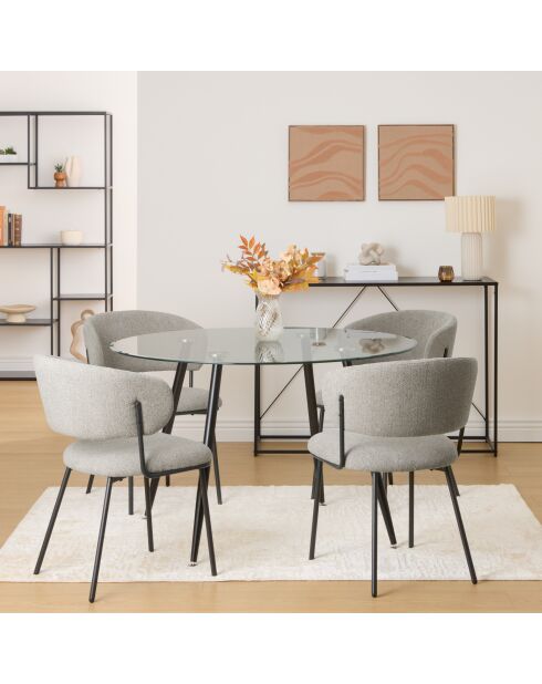Table à manger ronde Ostras transparente - D.120 cm