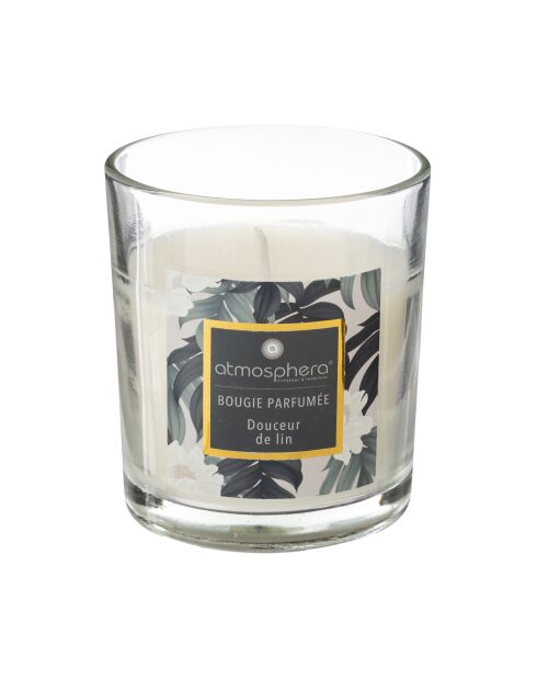 Bougie parfum verre Neda lin transparente - 110g