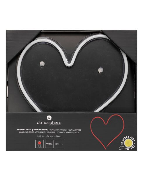 LED neon-wandlamp met rood hart - L.32