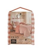 Parure seer imprimé vichy terracotta - 240x220 cm