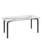 Table à manger en verre Hecate noire - 180x90 cm