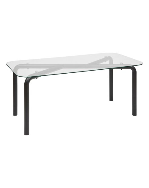 Table à manger en verre Hecate noire - 180x90 cm