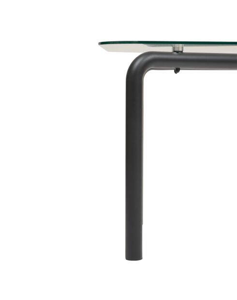 Table à manger en verre Hecate noire - 180x90 cm