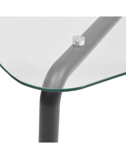 Table à manger en verre Hecate noire - 180x90 cm