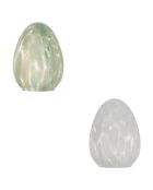 Déco oeuf en verre sauv assortie - H.16.5 cm