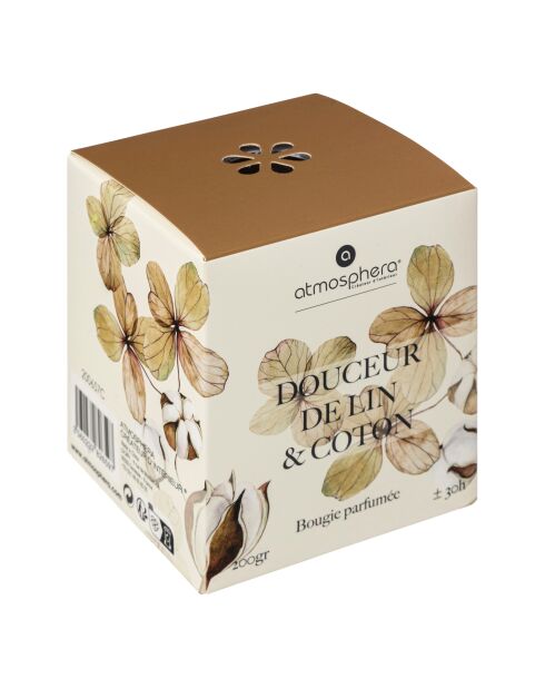 Bougie parfum en verre oudy lin - 200g