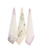 Lot de 3 torchons en coton Slub garri blancs - 45x70 cm
