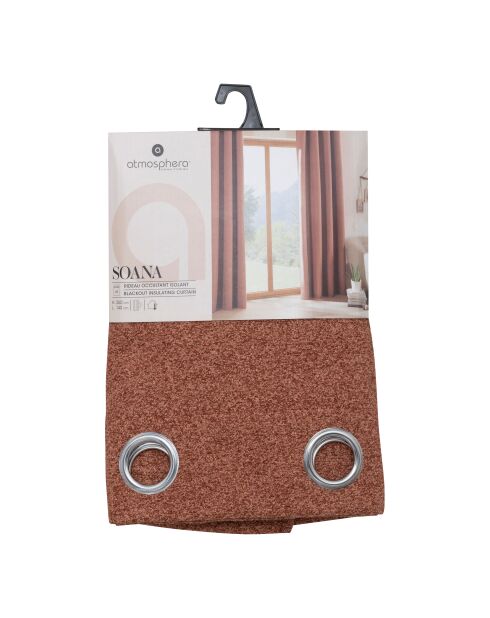 Lot de 2 rideaux isolant occultant Soana terracotta - 140x260 cm