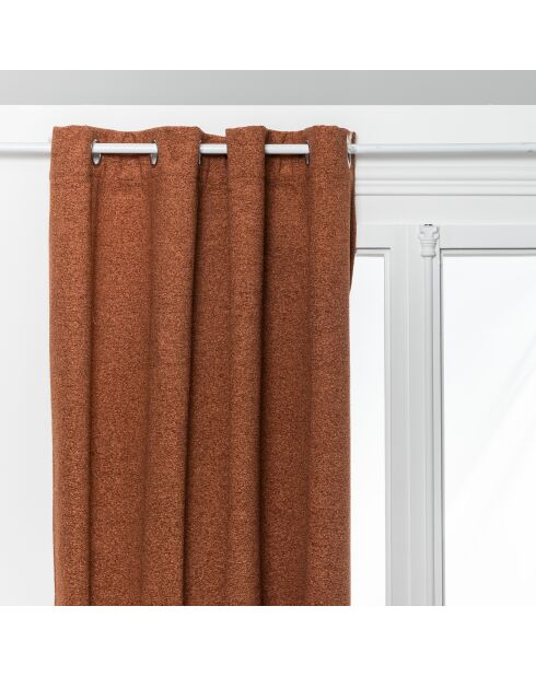 Lot de 2 rideaux isolant occultant Soana terracotta - 140x260 cm