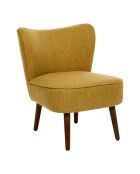 Fauteuil en tissu aera ocre/noyer - 68 x 58 x 51 cm