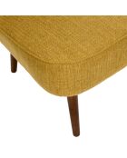 Fauteuil en tissu aera ocre/noyer - 68 x 58 x 51 cm