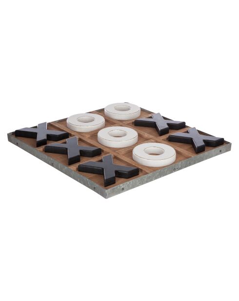 Jeu de morpion en bois Issac - 35x35 cm