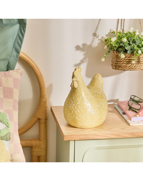 Statue Poule en résine Linda sauv assortie - H.20 cm