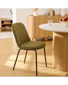 Lot de 4 Chaises en tissu Neora vertes - 46 x 58 x 82 cm