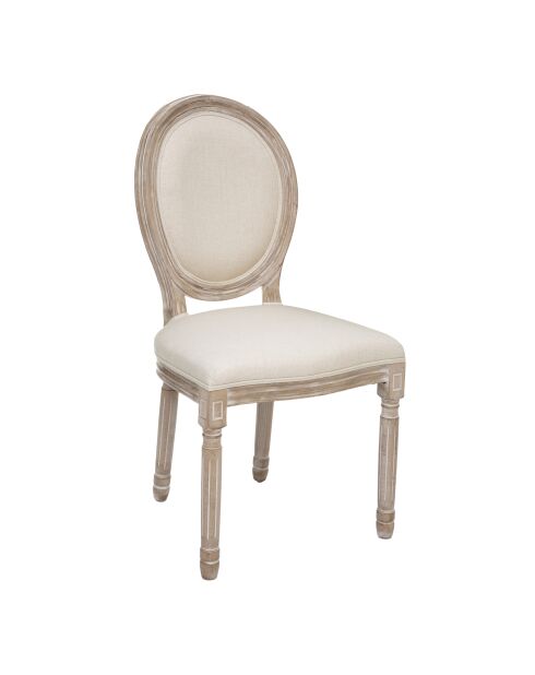 Lot de 2 Chaises bois cleon lin - 49 x 56 x 93 cm
