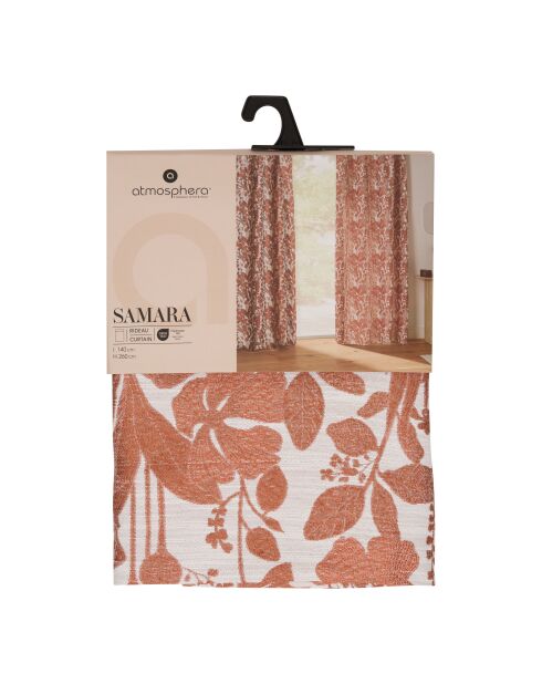 Lot de 2 rideaux Samara terracotta - 140x260 cm