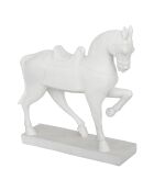 Statue Cheval résine Lit blanc - H.35 cm