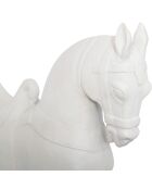 Statue Cheval résine Lit blanc - H.35 cm