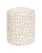 Lot de 2 Poufs Delor mod blancs - 36 x 36 x 40 cm