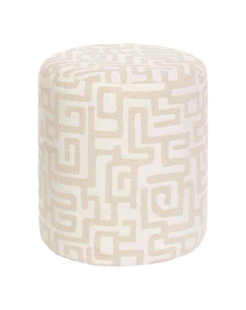 Lot de 2 Poufs Delor mod blancs - 36 x 36 x 40 cm