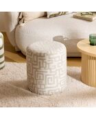 Lot de 2 Poufs Delor mod blancs - 36 x 36 x 40 cm