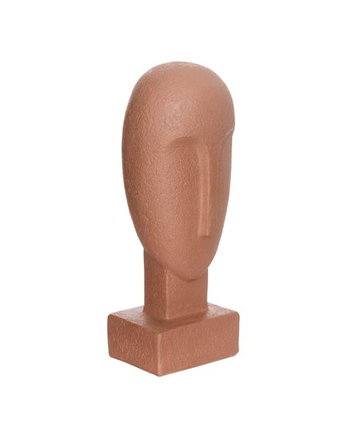 Visage deco résine Sien terracotta - H.24.5 cm