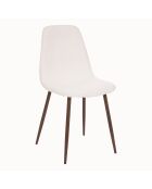 Set van 4 Roka krulstoelen in wit/walnoot - 45 x 51 x 87 cm