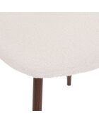 Set van 4 Roka krulstoelen in wit/walnoot - 45 x 51 x 87 cm