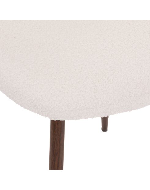Set van 4 Roka krulstoelen in wit/walnoot - 45 x 51 x 87 cm