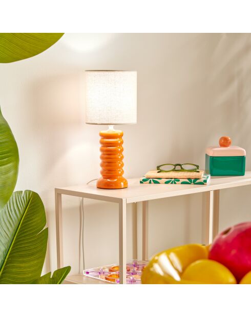 Lampe à poser Vinas orange - H.33 cm