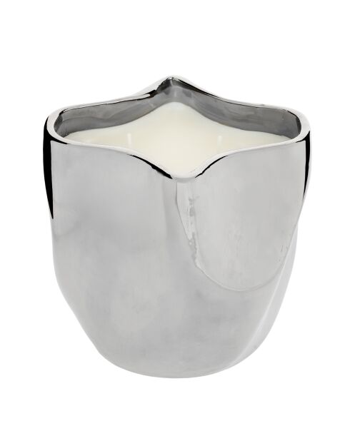 Bougie parfum en céramique Sky ylang argentée - 985g
