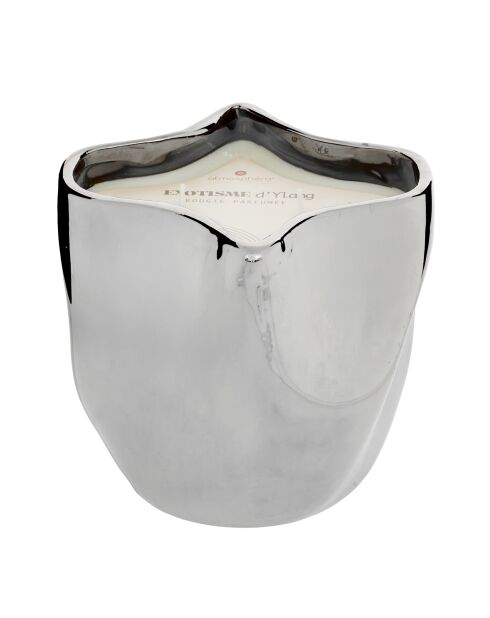 Bougie parfum en céramique Sky ylang argentée - 985g