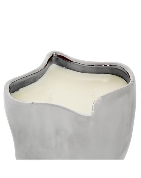 Bougie parfum en céramique Sky ylang argentée - 985g