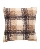 Lot de 2 coussins bouclés carreaux automne lin - 40x40 cm