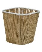 Lot de 3 table à café + 2paniers Banjo beige - 37 x 37 x 40 cm
