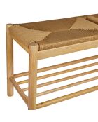 Banc en bois Maesi beige - 95x35 cm