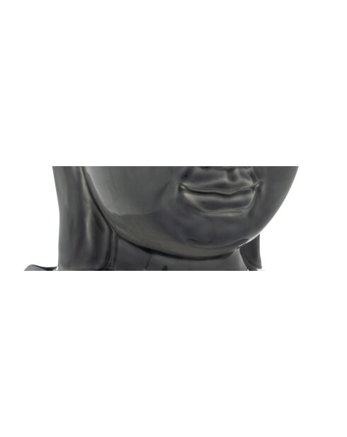 Statue tête bouddha en céramique Yola bleu - H.22.5 cm
