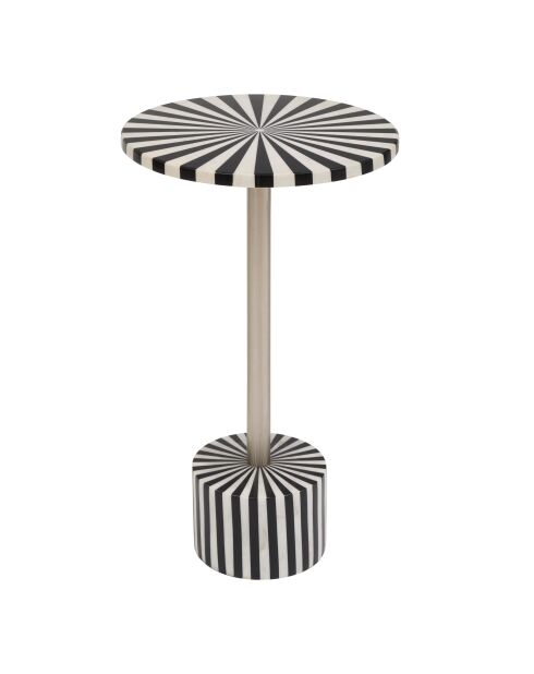 Table basse en marbre Nema noir/blanc - 65 x 20 x 44 cm
