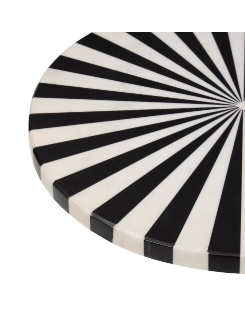 Table basse en marbre Nema noir/blanc - 65 x 20 x 44 cm