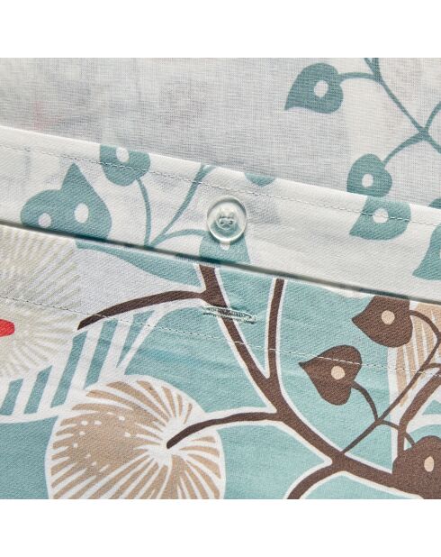 Parure imprimé vegetal céladon - 240x220 cm