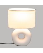 Lampe ronde Baru blanc mat  - H.25 cm